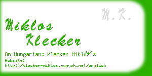 miklos klecker business card